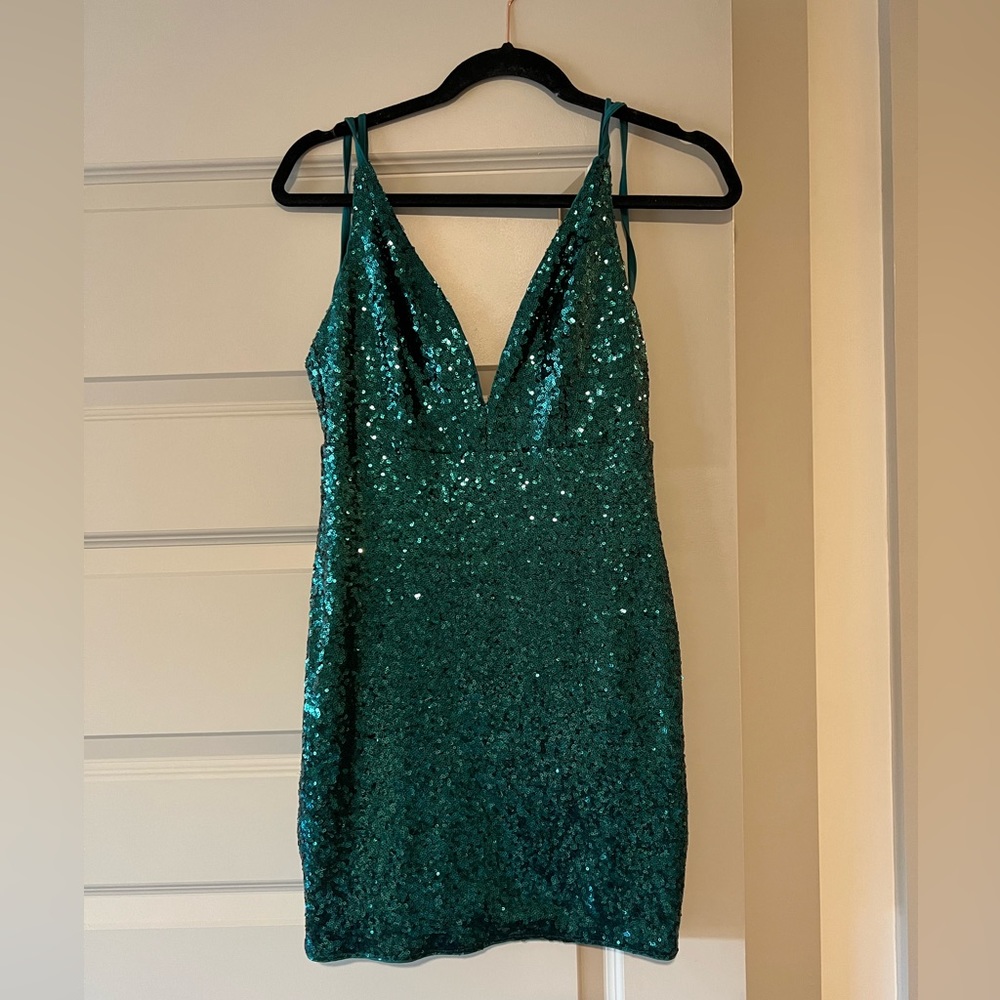 Hello Molly green sparkly dress